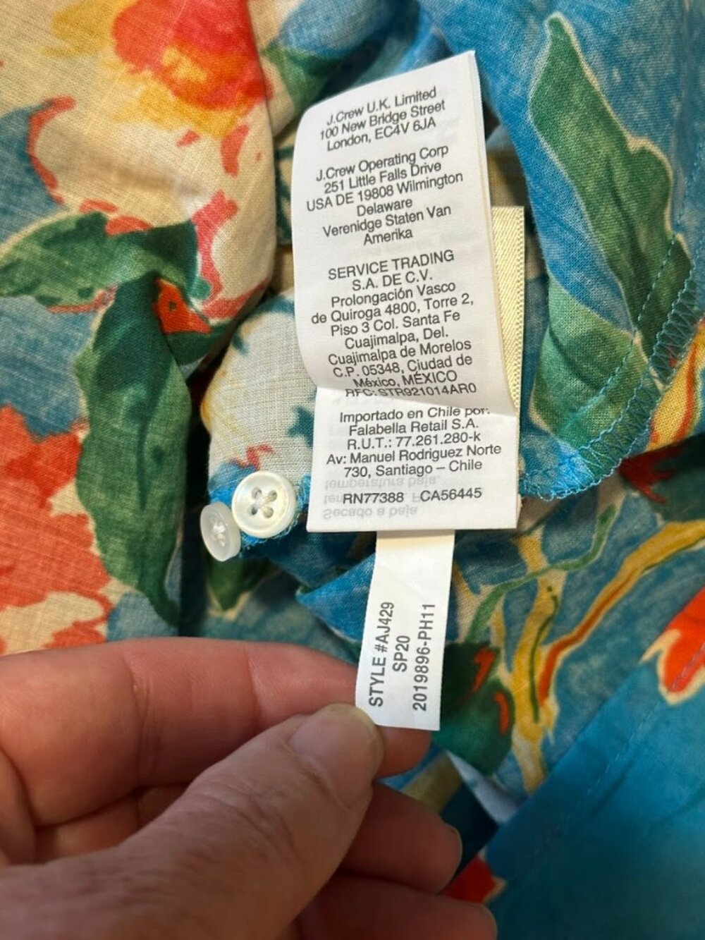 J. Crew Classic Ratti Bahama Cotton Floral Print Popover Shirt Size 10 - Picture 5 of 7